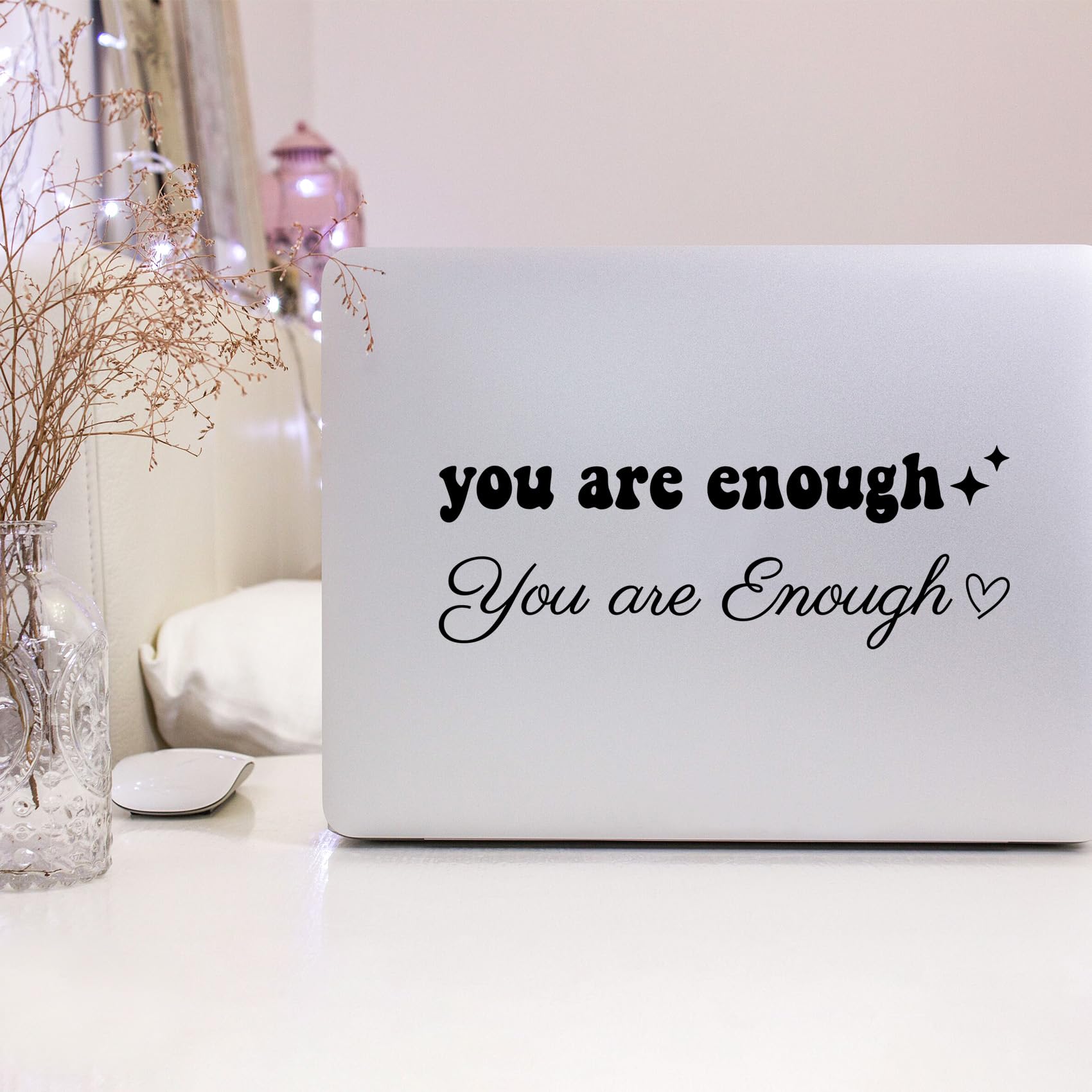 Pack Of 3 'You're Beautiful' Mirror Decals – Motivational Wall Quotes, Peel & Stick, 9.8x2.2 Inch