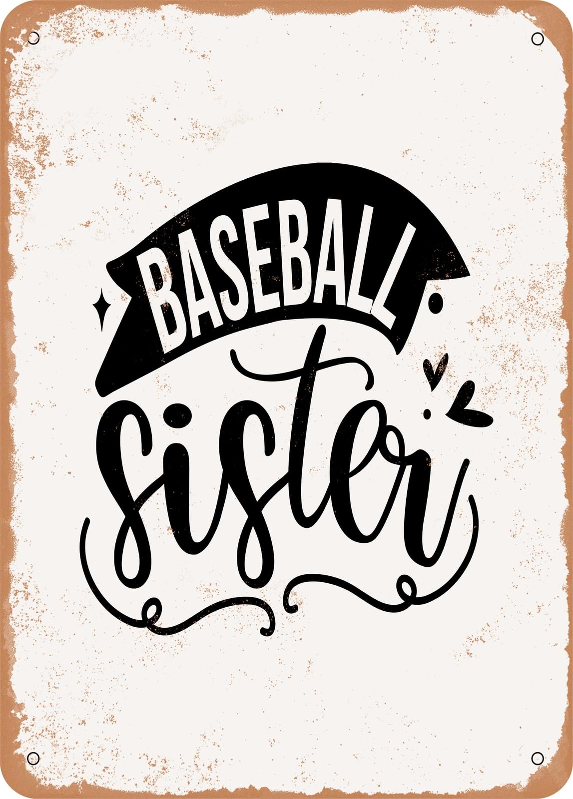 Miaomansenstore Metal Sign - Baseball Sister - Vintage Look Home Decor