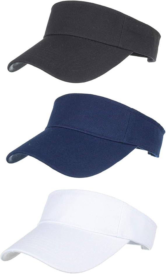 Goosuny 3 Stück Visor Cap für Damen und Mädchen, Lange Brim Dickere
