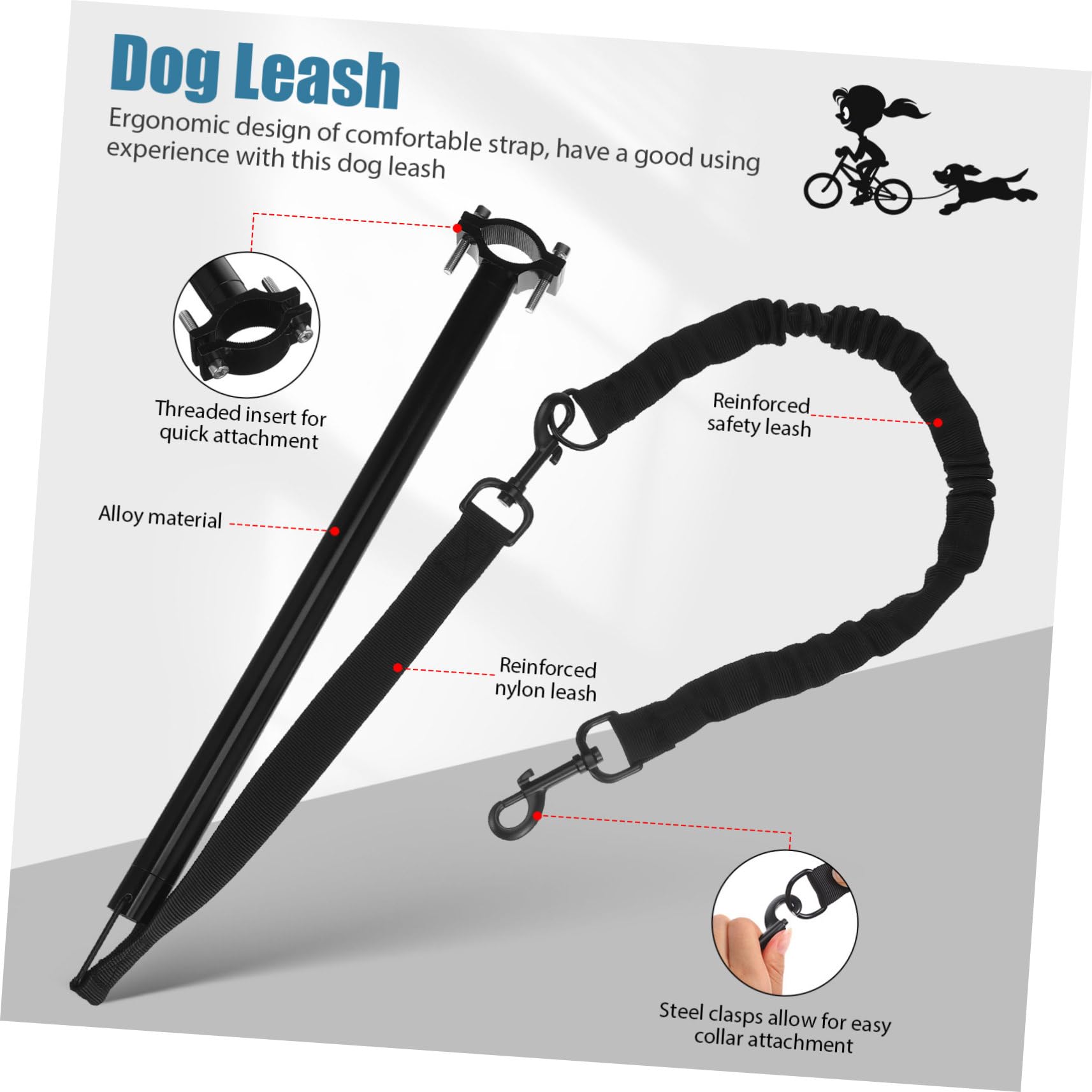 SUPVOX Guinzaglio per Cani Nero Oxford Cinghia Comoda e Struttura Resistente per Jogging e Caccia Cani Piccoli e Medi