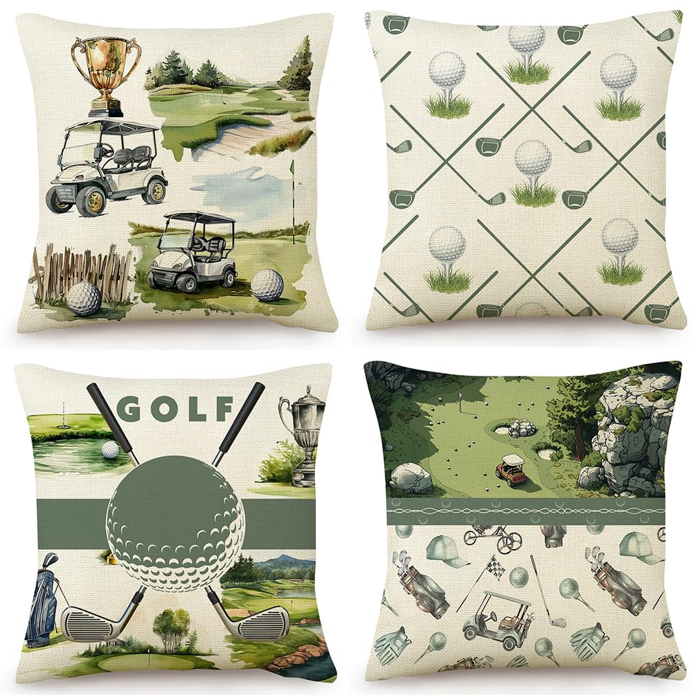 Housse coussin 60x60 golf de canape en lin taie d oreiller decorative lavable