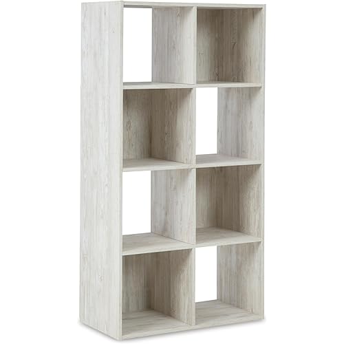 Signature Design by Ashley Paxberry Coastal 8 Cube Storage Organizer or Bookcase, Whitewash