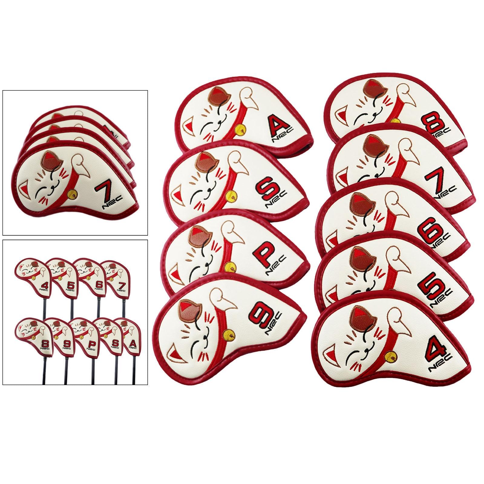 Fundas Palos De Golf Juego de Funda de Cabeza de Hierro for Golf de Gato, Cubierta for Cabeza de Hierro, Cubierta for Palos de Golf, 9 Uds. Funda Driver Golf