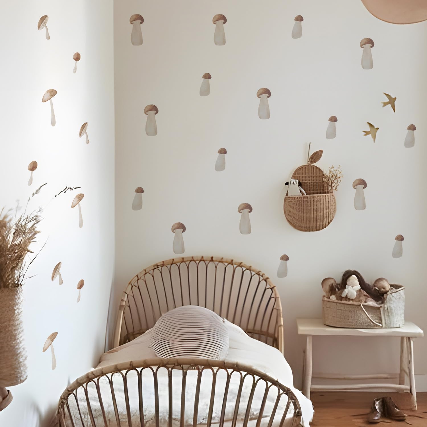 Alwayspon Different Watercolor Mushrooms Art Wall Decals, Peel and Stick Wall Stickers for Living Nursery Room Bedroom Wall Decor
