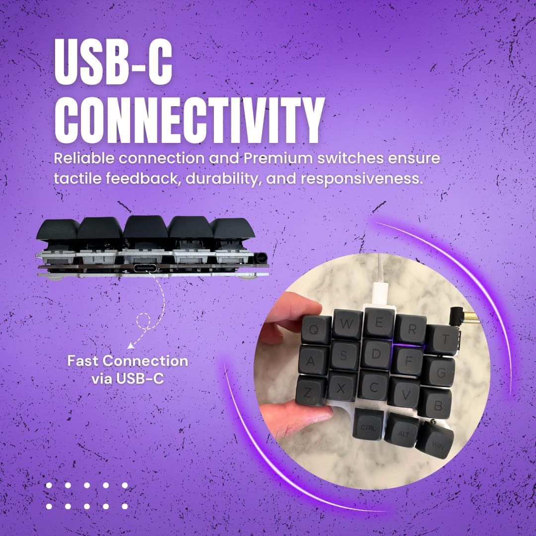 Clavier mécanique ergonomique divisé, alimenté par QMK, prise en charge du commutateur MX, disposition à 36 touches avec rétroéclairage RVB, connectivité USB-C, touches et commutateurs