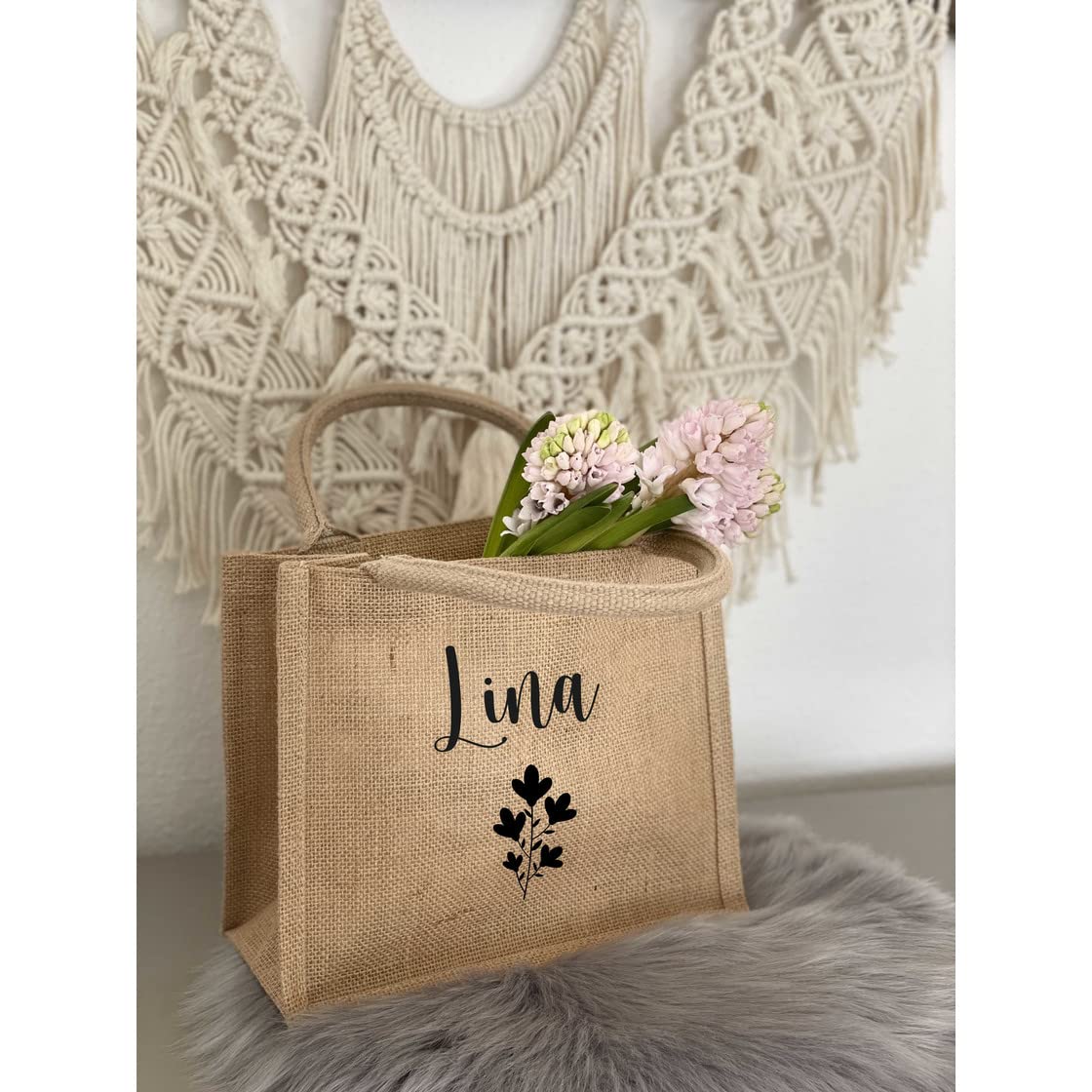 Nachhaltige Jutetasche 'Sad Hamster' – Personalisierbar, Größe M (30x30x19 Cm), Perfekte Geschenkidee