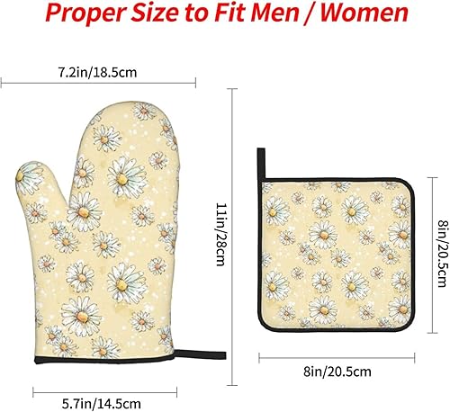 Miniatura 111 de Manoplas de horno y soportes para ollas, arte de mármol blanco y dorado, juego de 4 guantes de cocina resistentes al calor, antideslizantes