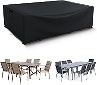 Vista 14 de Fundas para muebles de patio impermeables, resistentes 600D, fundas para muebles de exterior para sofá seccional exterior, resistente al desgarro