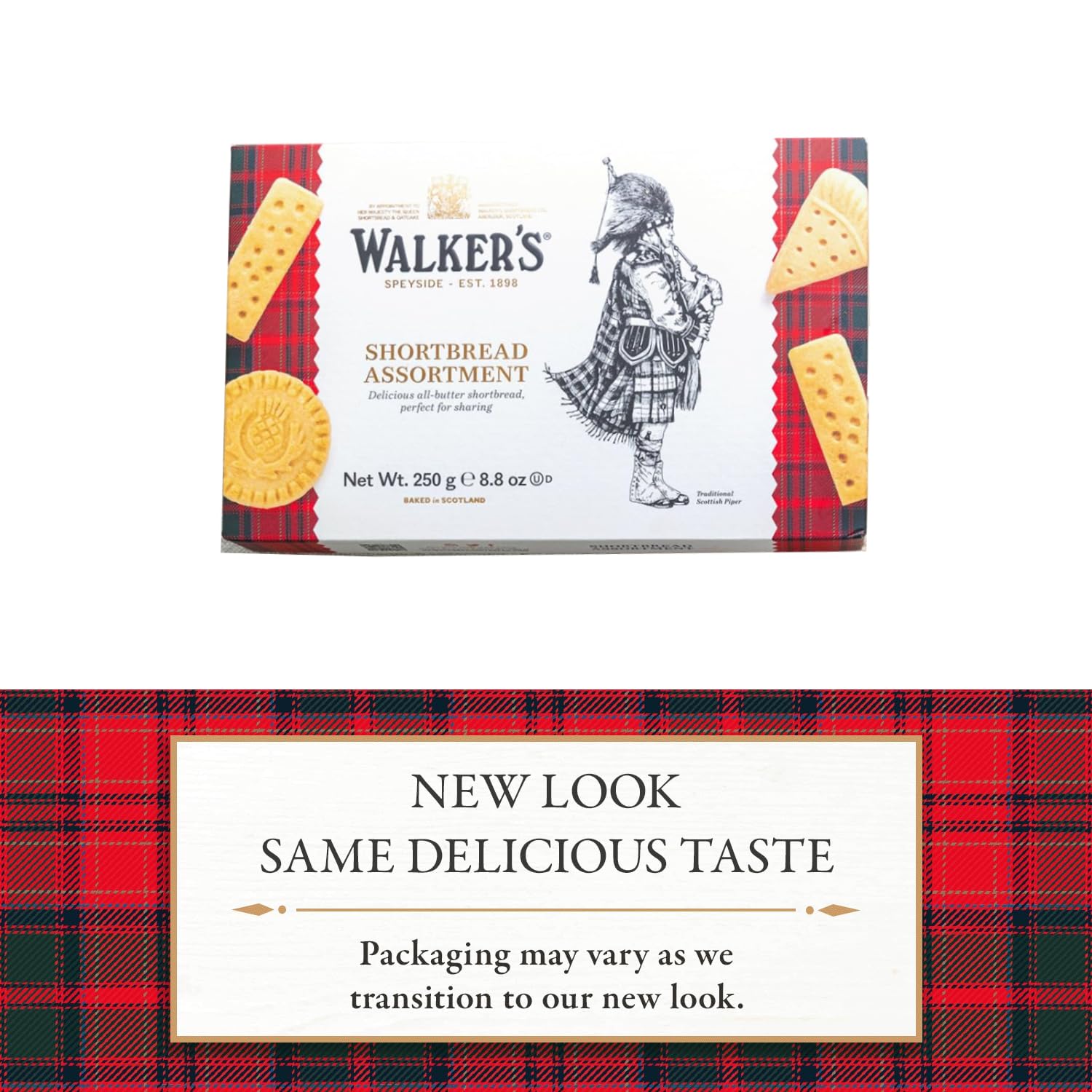 Walkers | Biscotti Burro Scatola Regalo | Biscotti Burro Scozzese | Astuccio Biscotti Confezione Regalo | Pasticceria Inglese Puro Burro - 250 Gr