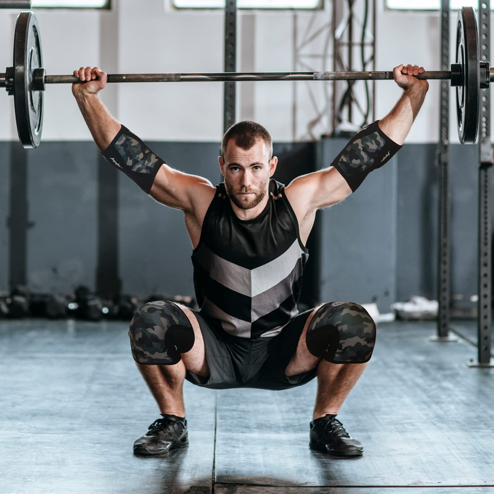 Jupiter Ginocchiere (1 Paia), 7mm Compressione Ginocchiere Braces per Squats, sollevamento pesi, Powerlifting, Cross Training per gli uomini e le donne