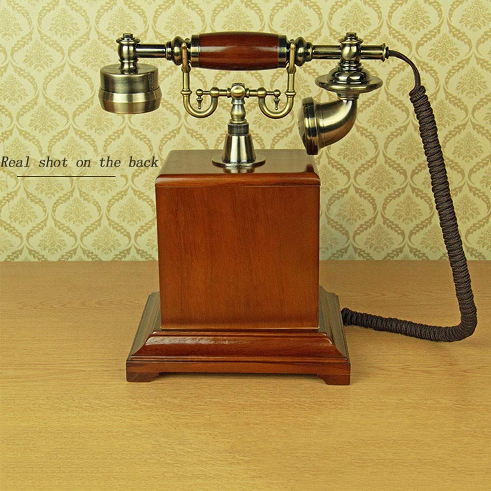 Telefon stacjonarny retro z obrotowym wybieraniem, antyczny telefon, klasyczny metalowy zegar, przewodowy telefon retro z funkcją głośnomówiącą i ponownego wybierania, zabytkowy telefon dekoracyjny,