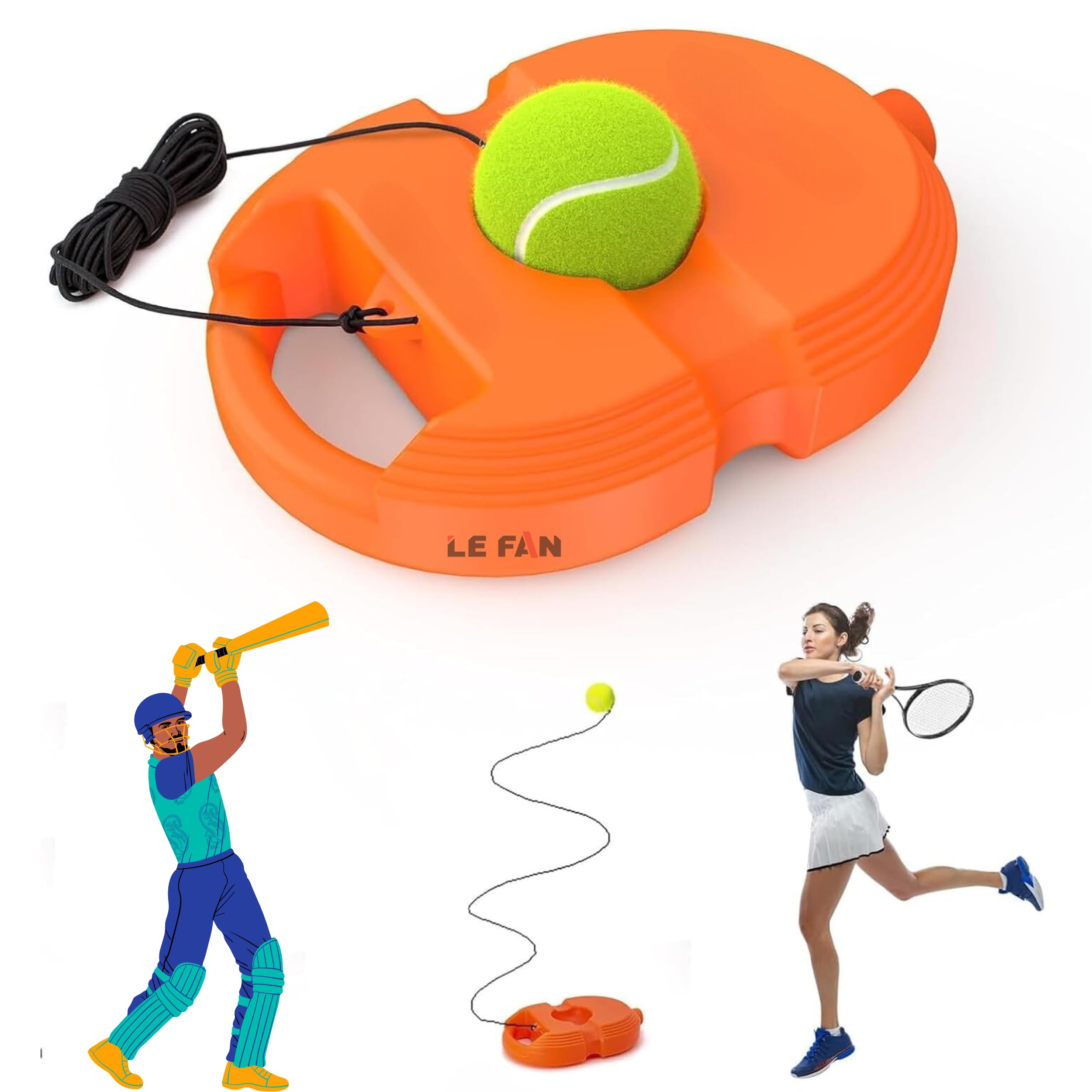 Lefan Solo self Playing Practice Tennis Rebound Ball with String Cricket Solo Trainer Rope Tennis Ball-Color May Vary (B0D5D5Q7NX) Amazon Price History, Amazon Price Tracker