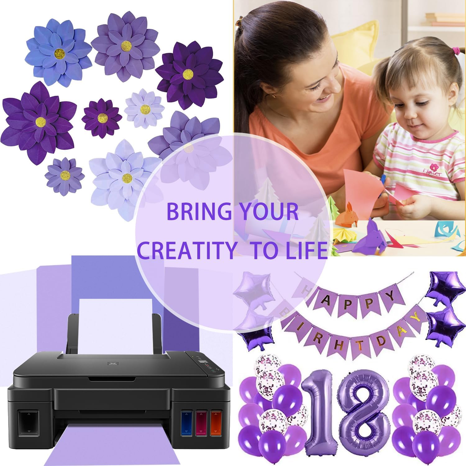 Purple Colored Cardstock, Art Kraft Cover Stock Paper, 65lb/175GSM for Card Construction Making, Scrapbooking, Printing, Quilling and Crafts DIY 4 Shades 40 Sheets, 10 Sheet Each Color - Image 4