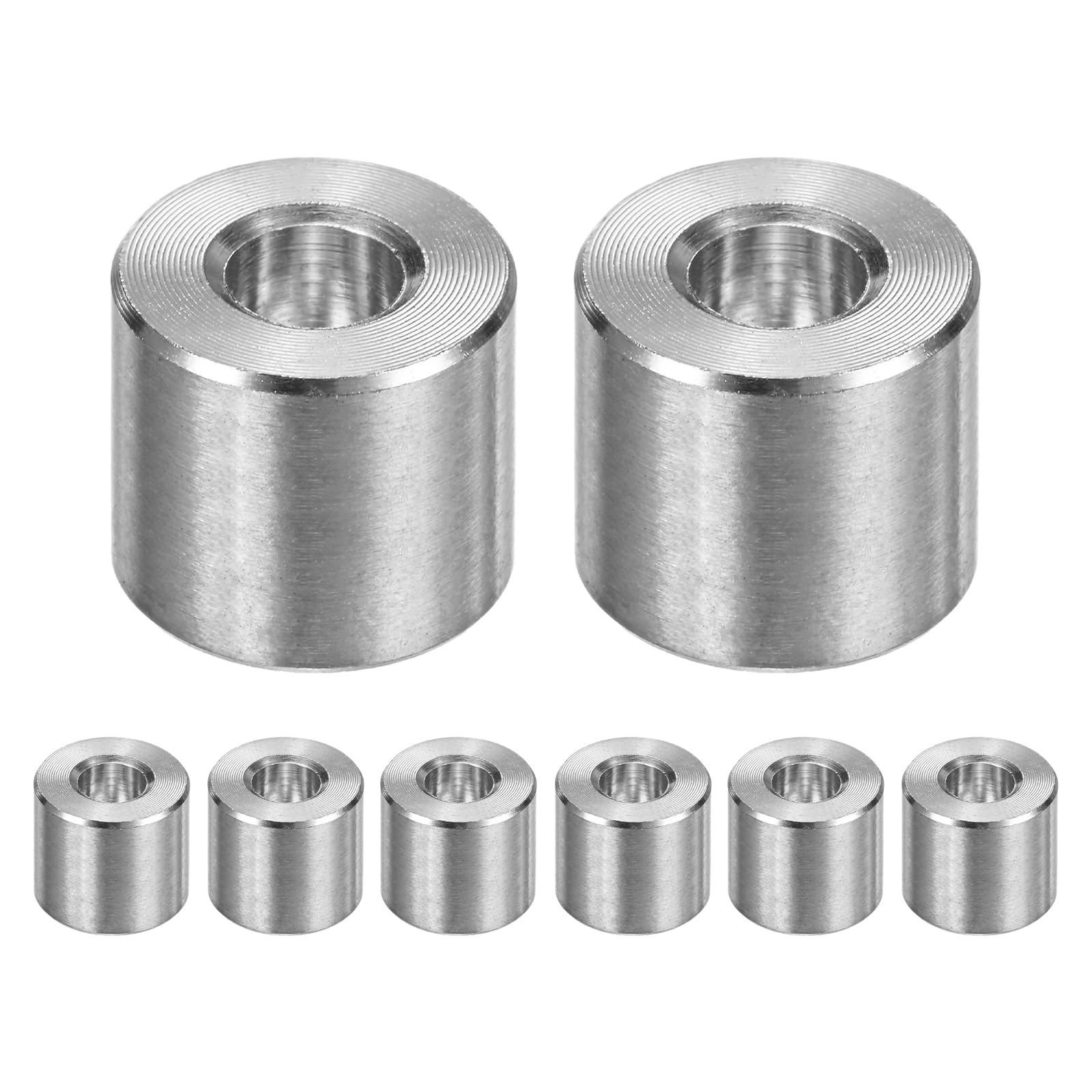 M METERXITY 8PCS M6 304 Stainless Steel Spacers 6mm ID x 14mm OD x 12mm l Metal Screw Standoff Bushing Plain Finish Round Spacer 304 Stainless Steel for Screws Bolts Silver