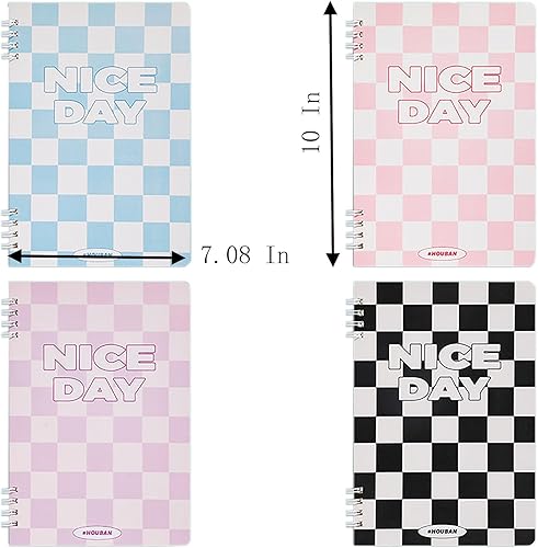 Miniatura 2 de Yansanido Juego de 4 cuadernos en espiral de tapa dura, 60 hojas (120 páginas) para escribir, suministros escolares y de trabajo (B5-013, 4 unidades)