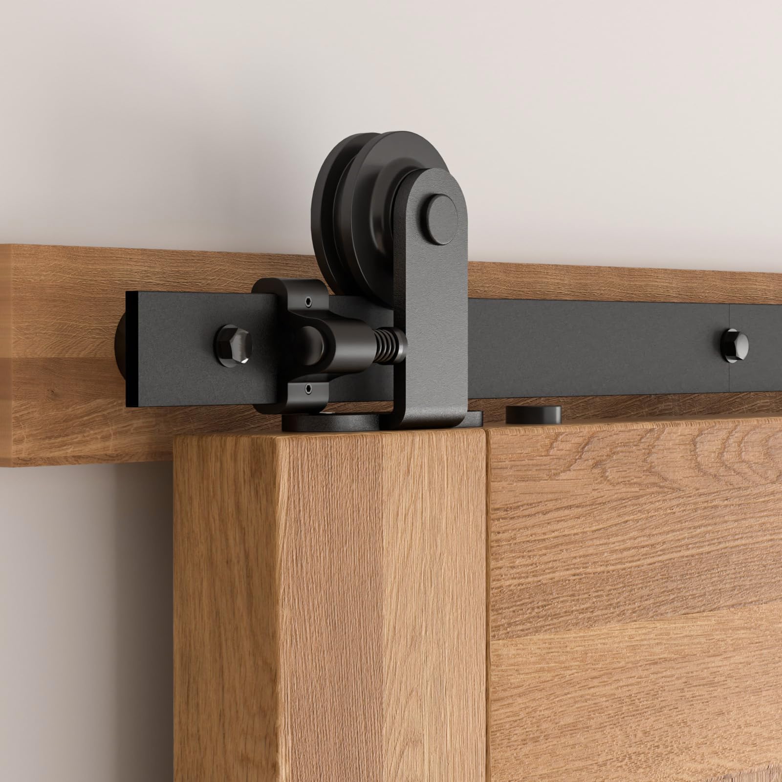 182CM/6FT ETIASQSA 6.6FT/200CM Quincaillerie De Porte Coulissante Kit Porte Coulissante Rail pour système de quincaillerie à célibataire porte Contient Ajustable Guide de Plancher Noir Guide