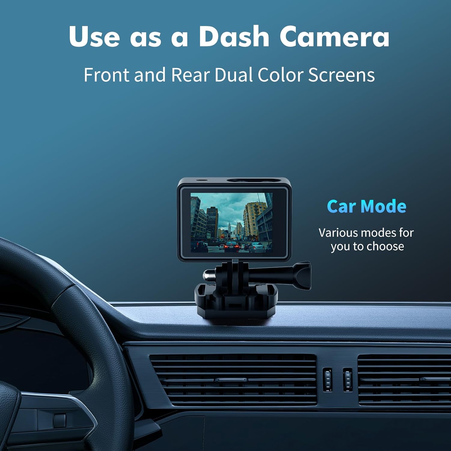 Ourlife Action Camera connected to a smartphone via Wi-Fi.