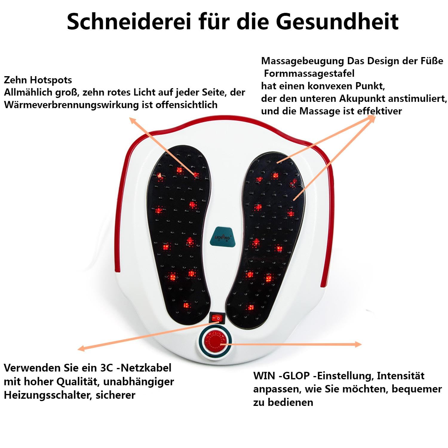 Stimolatore della circolazione delle gambe, massaggiatore multifunzione per piedi e gambe, massaggiatore elettromagnetico per piedi con cuscinetti elettrodi e per migliorare la circolazione sanguigna