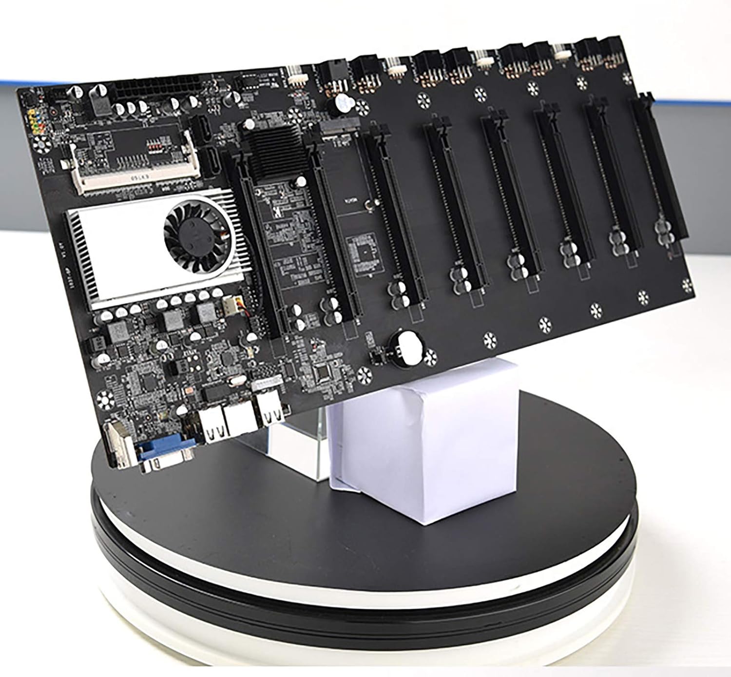 Carte Mère Am4 BTC-37 Carte Mère Pour Minage Ethernet Bitcoin Crypto Crypto  8 Emplacements Pour Cartes Vidéo De Groupe CPU Compatible 8XPCIE16X Mémoire  DDR3 Interface VGA Carte Mère De Minage De Bureau