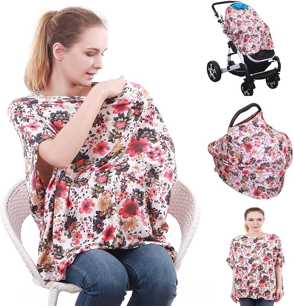 Bamboo Nursing Breastfeeding Cover Car Seat Canopy for Infant Baby