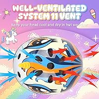 Vista 37 de Casco de bicicleta para niños pequeños, ajustable y multideportivo para niños y niñas, 2 tamaños