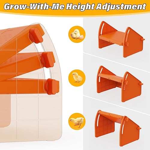 Miniatura 6 de Plato de incubadora de calefacción de temperatura ajustable de 3 niveles para patitos de pollitos, casa de cría para mantener las aves de corral
