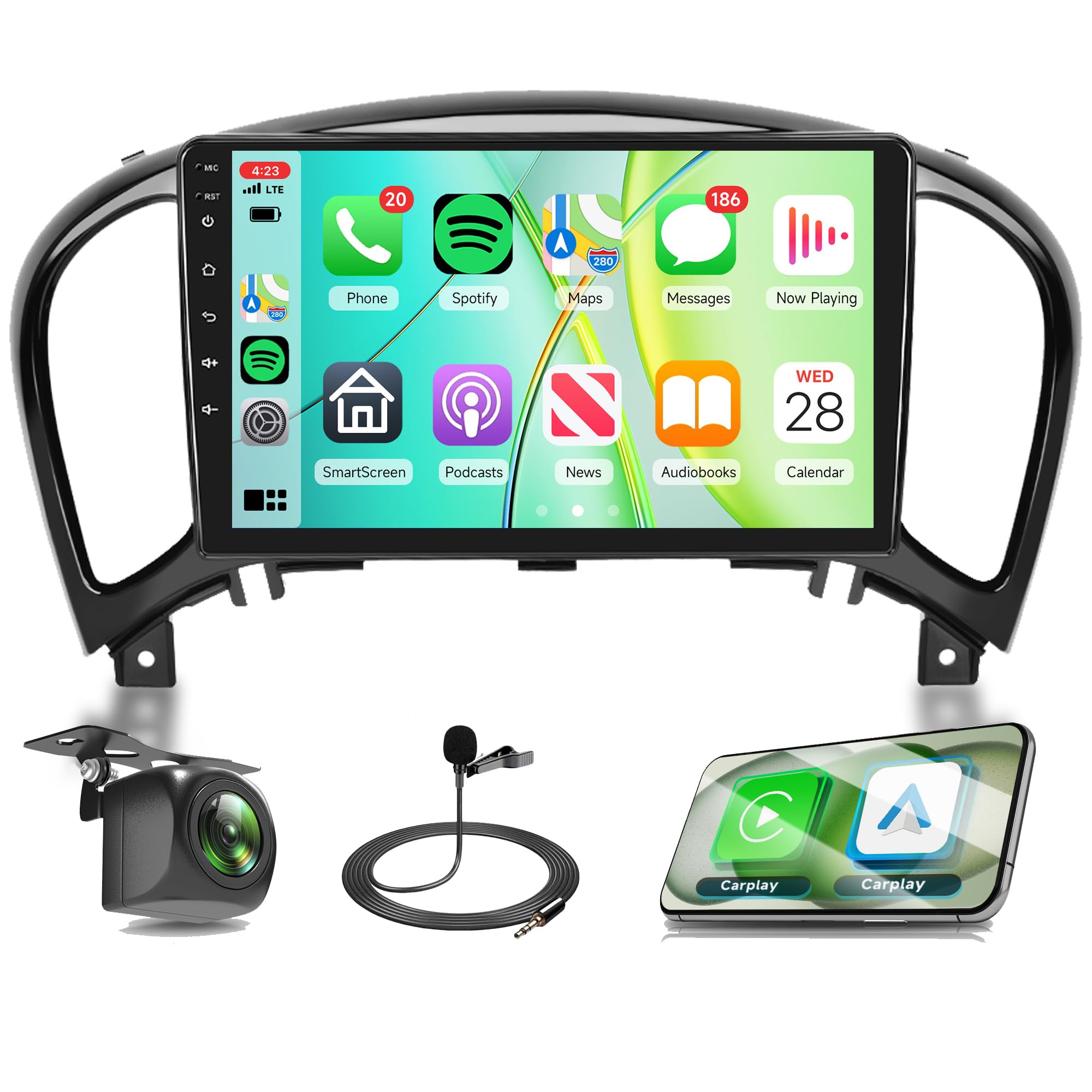 4G+64G Car Radio for Nissan Juke 2011-2016, Rimoody Android Car Stereo Carplay Android Auto 9 Inch Touchscreen GPS Navigation WiFi Miorror Link EQ Bluetooth FM AHD Backup Camera-image-34