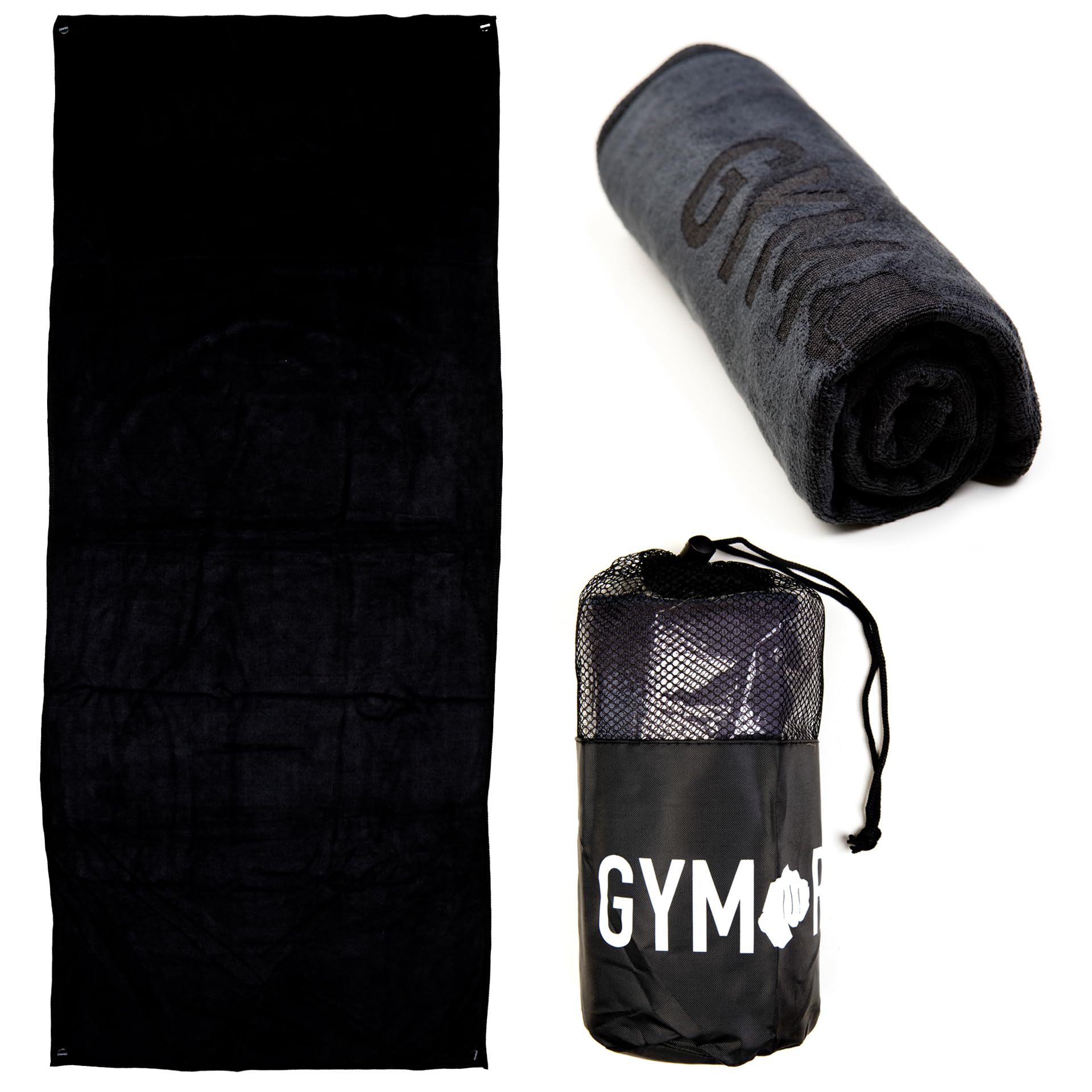 Microfibre towel120x50cm 400gsm Dual Use with Poppers, compact, ultra lightweight & quick dry towel, the perfect gym