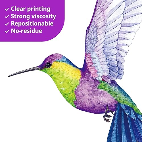 Miniatura 3 de DECOWALL DS-8060 Calcomanías de pared de flores tropicales y colibríes, calcomanías de pared, decoración de habitación, dormitorio, sala de estar,