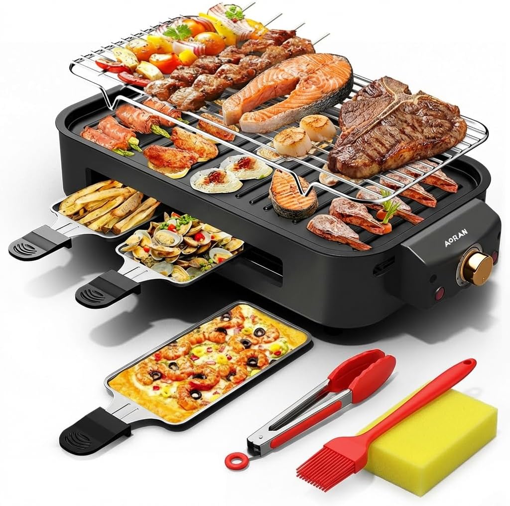 Large Non-Stick BBQ Griddle & Adjustable Temperature | Perfect for Family Dinners, Parties and Holidays