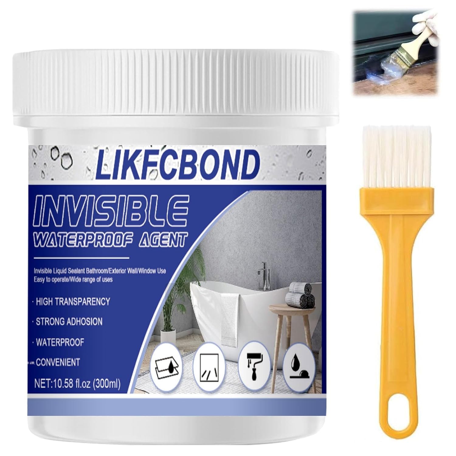 Sigillante Impermeabile 300g - Agente Rivestimento Isolante Trasparente per Bagno e Pareti