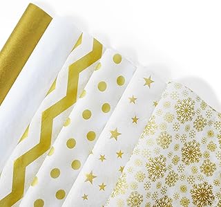 Cholancy 100 Sheets Tissue Paper for Gift Bags, 20'' x 14'' Christmas Tissue Papers for Gifts Wrapping,Gold Tissue Paper Bulk for Wedding Holiday Parties Decor (Gold)