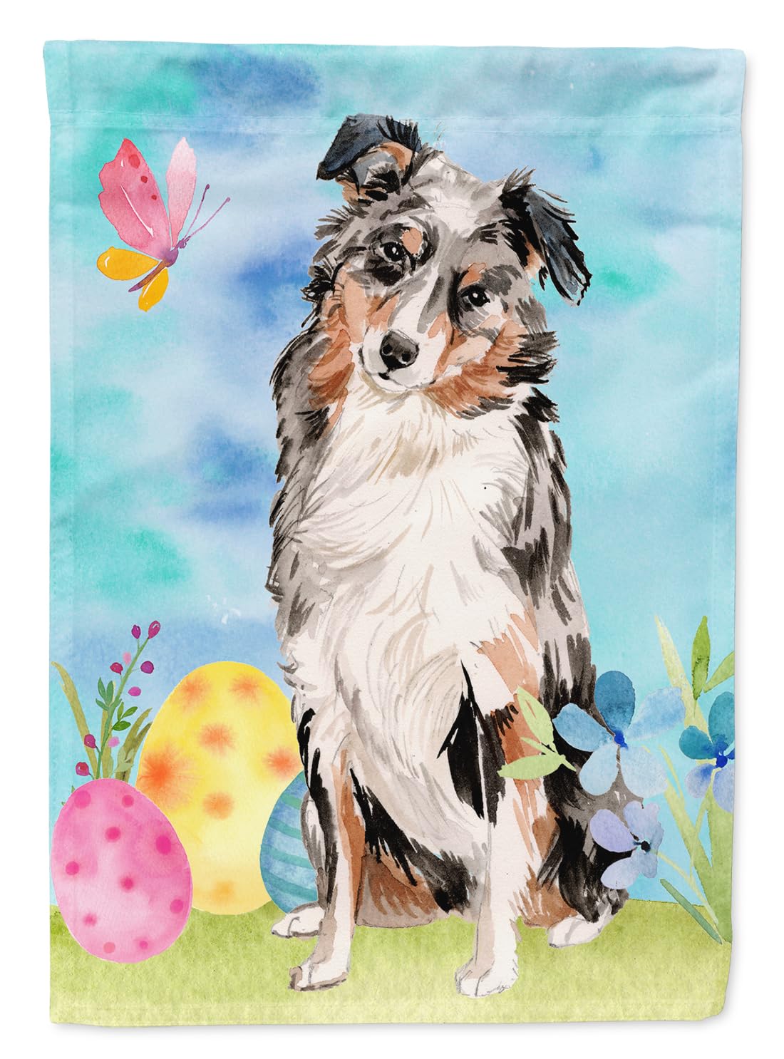 Caroline 's Treasures bb9607gf Australian Shepherd Ostern Deko Garten Flagge, Multicolor