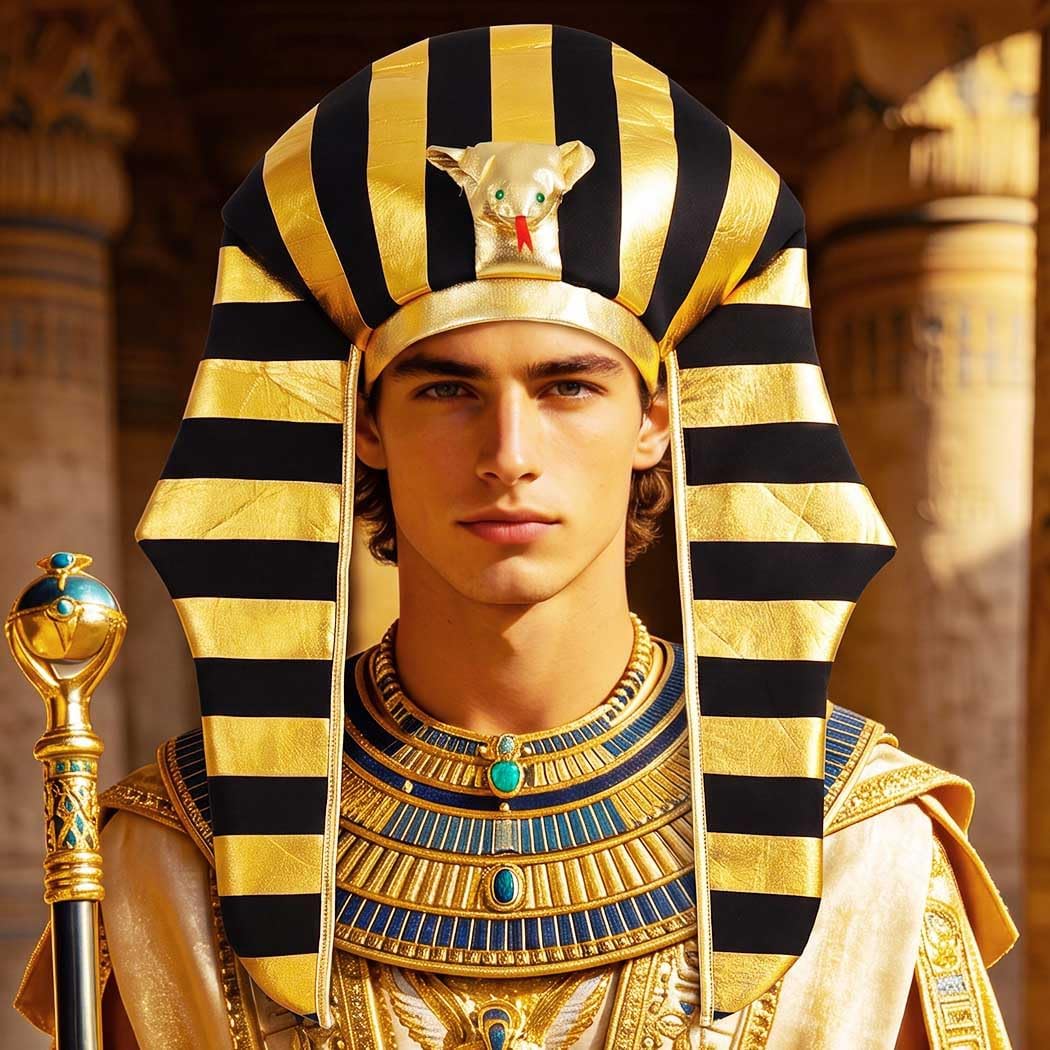 Zoestar Pharaoh Hat Egyptian Headpiece Costume Hair Accessories for Men | Halloween Rave African Egypt Pharaohs Headband