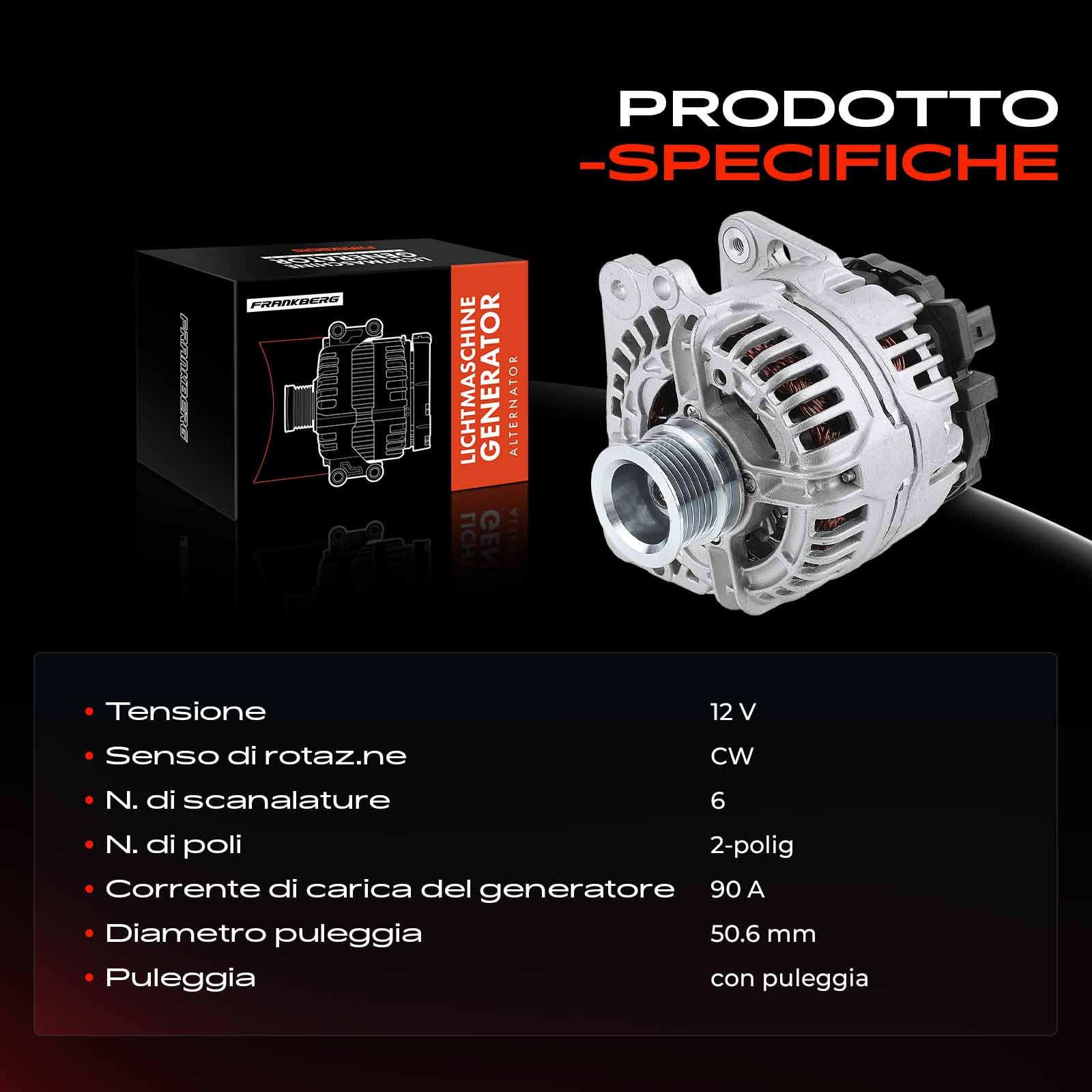 Frankberg Alternatore Generatore 90A 037903025M