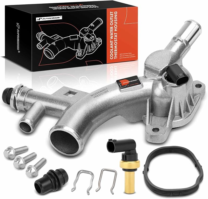 Saída de água da carcaça da válvula termostática A-Premium em alumínio para Chevrolet Cruze, Sonic, Trax e Buick Encore 1.4L
