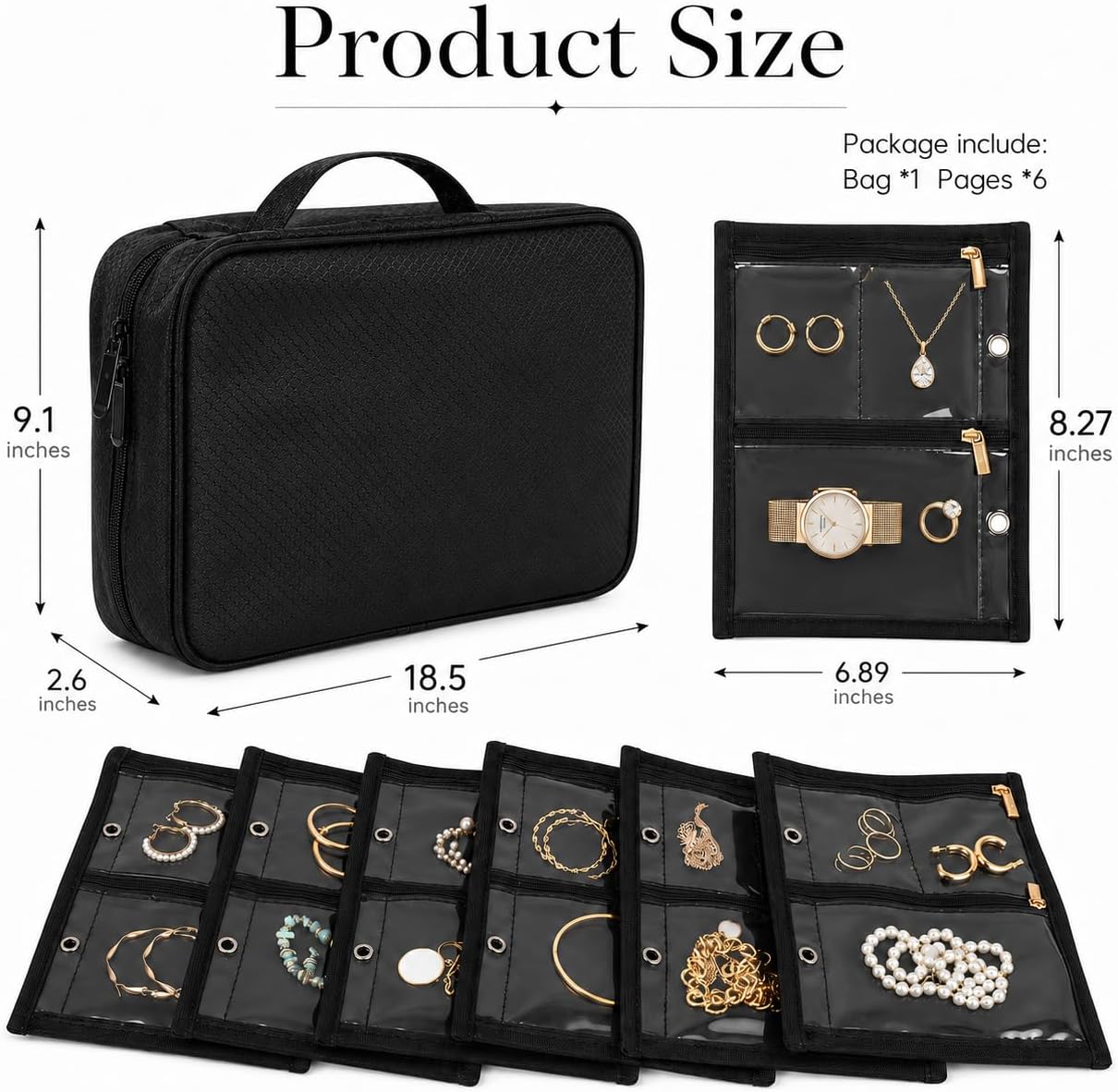 Travel Jewelry Organizer Box, Necklace & Earring Storage Case