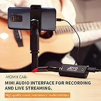 Vista 2 de JOYO - Interfaz de audio para guitarra portátil y ligera con tarjeta de sonido de grabación interna Pocket, con Type-C y Lightning para teléfono