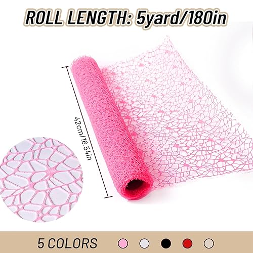 Miniatura 2 de KEPYDRMTF 16.5 in*5 yardas (16 x 180 pulgadas), 1 rollo, papel Coreano para Flores, papel de regalo coreano blanco, papel de regalo floral de malla