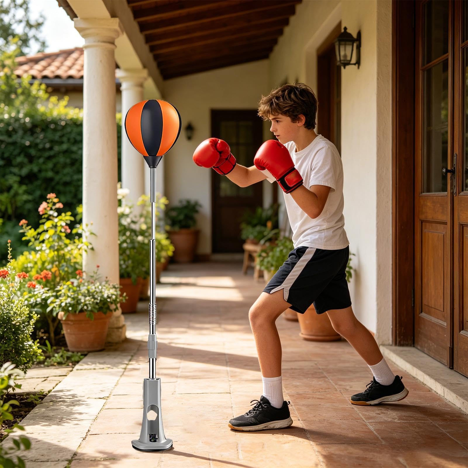 Sacco da Boxe Attrezzatura Fitness Robusta Per Uso Intensivo Da Pavimento | Sacco Da Boxe Con Base per Palestra in Casa Indoor Fitness Uomo Donna Giovani Adulti