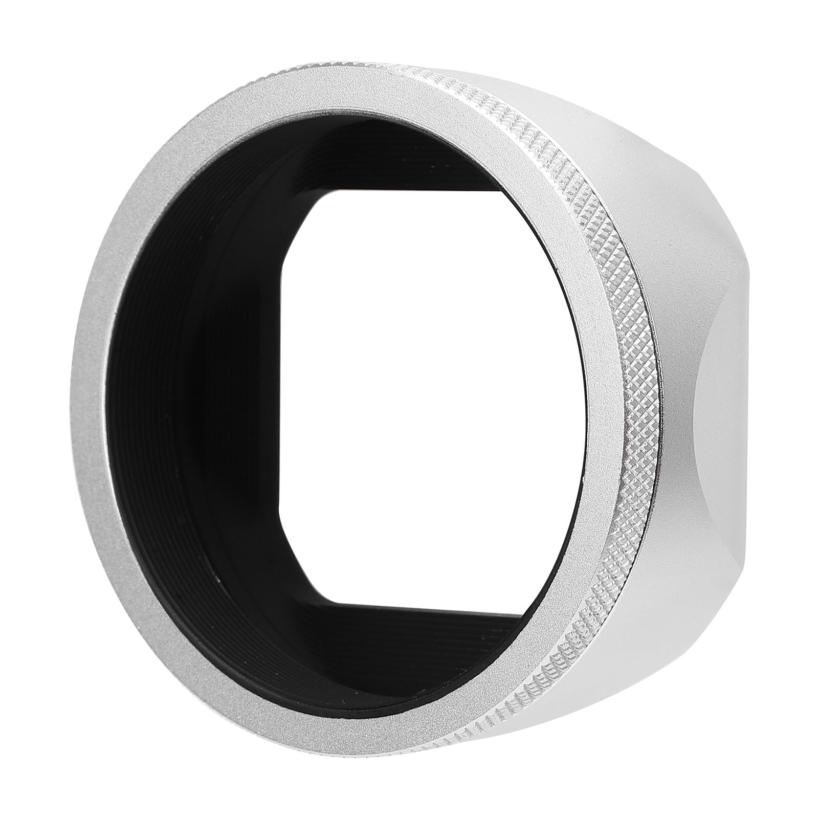 Paraluce per fotocamera, paraluce quadrato in metallo argentato, copertura protettiva, in lega di alluminio, panno per assorbimento della luce, accessori fotografici, parte di