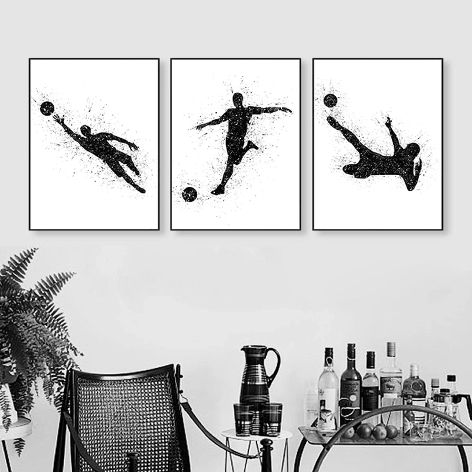 Football mur art toile 50x70cm tableau abstrait salon - 8