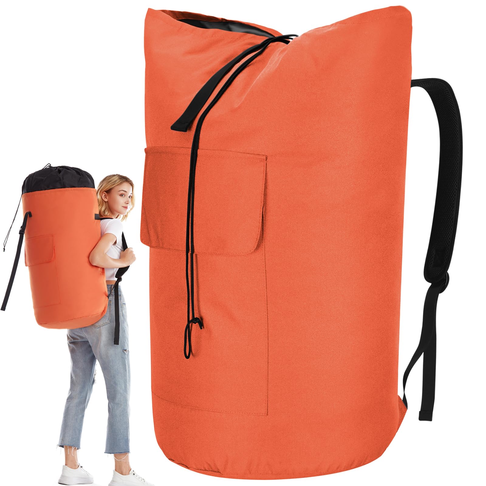 Laundry Bag Backpack, Extra Large Backpack Laundry Bag For College Students, Laundry Bags With Straps, Laundry Duffle, Dirty Clothes Bag, Heavy Duty Laundromat Bag, Dorm Room Essentials for Apartment