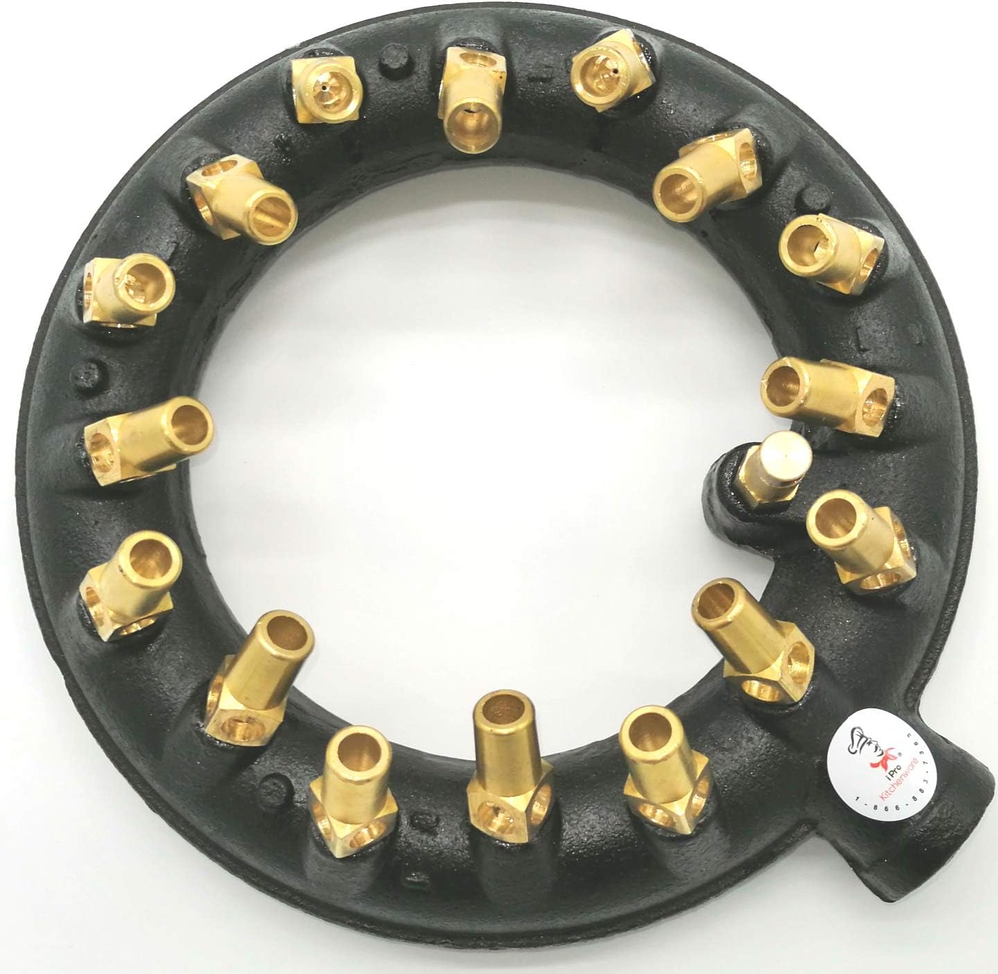 9 Inches High-Powered Jet Burners With Lip (Propane Gas) (16 Brass Tip Jets Burners) (120,000 BTU)