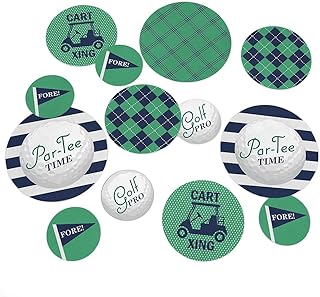 Big Dot of Happiness Par-Tee Time - Golf - Birthday or Retirement Party Giant Circle Confetti - Party Decorations - Large ...