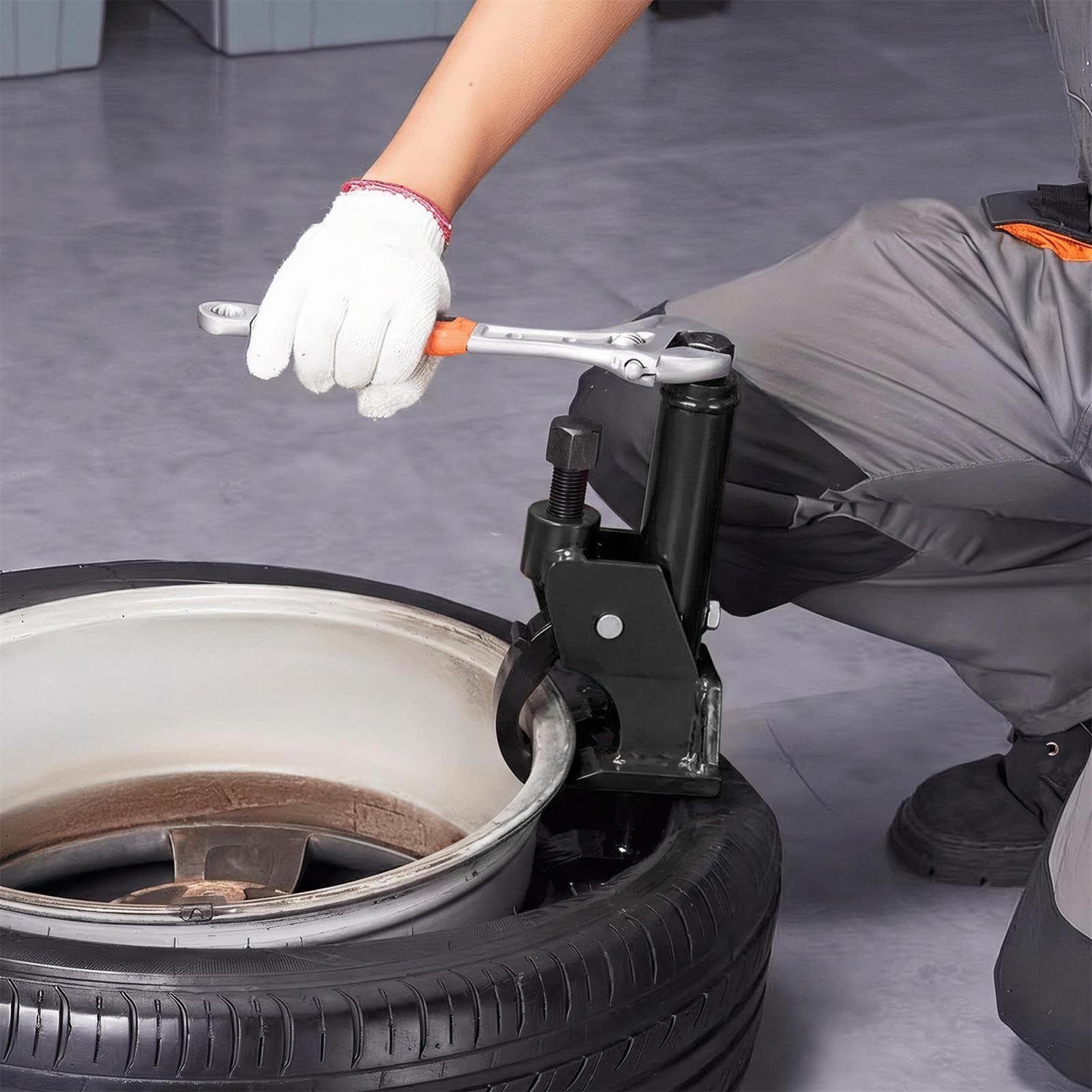 Smontagomme manuale, smontagomme portatile per ruote da 97-107 cm (38-42 pollici), strumento di riparazione pneumatici per carichi pesanti con sistema di leva, per auto, camion, trattore, ATV, black