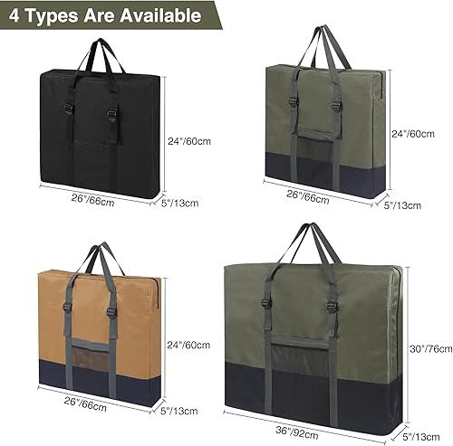 Miniatura 8 de REDCAMP Bolsa de almacenamiento de mesa plegable, bolsa de transporte impermeable con asas para mesa plegable de picnic, camping, tarjetas, verde,