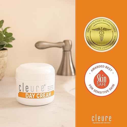 Miniatura 7 de Cleure Crema de día antienvejecimiento e hidratante facial con manteca de karité pura para pieles sensibles, sin fragancia, sin gluten, salicilatos