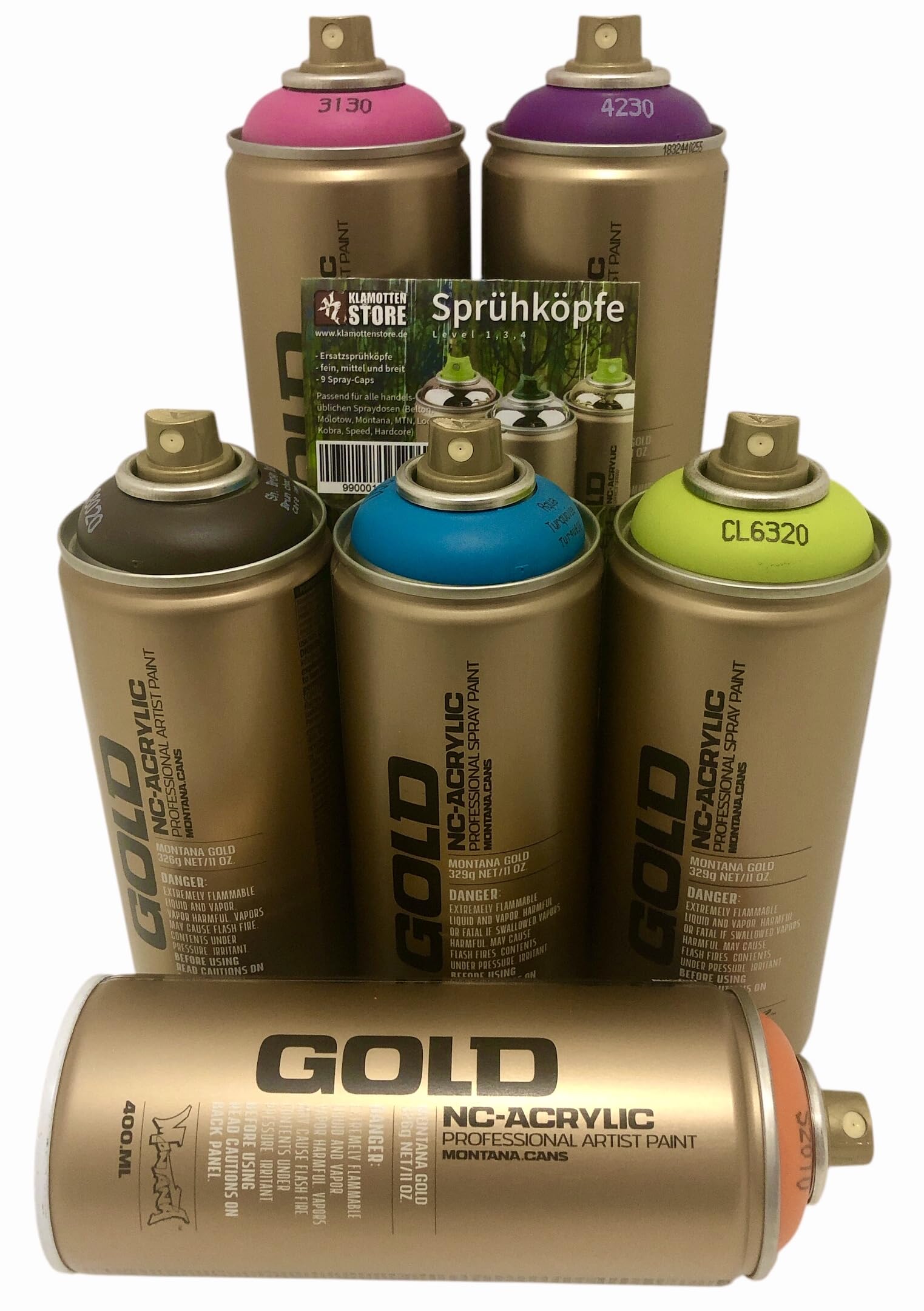Montana Gold farba w sprayu, 400 ml, zestaw 6 sztuk