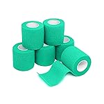 FriCARE Self Adhesive Bandage Wrap, Medical Tape in First Aid Kit, Cohesive Bandages for Wounds Sport Vet, 2 Inches X 5 Yards 6 Rolls, Teal
